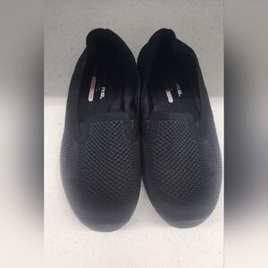 Skechers Black Knit Slip On Shoes Size 9 Memory Foam Comfort